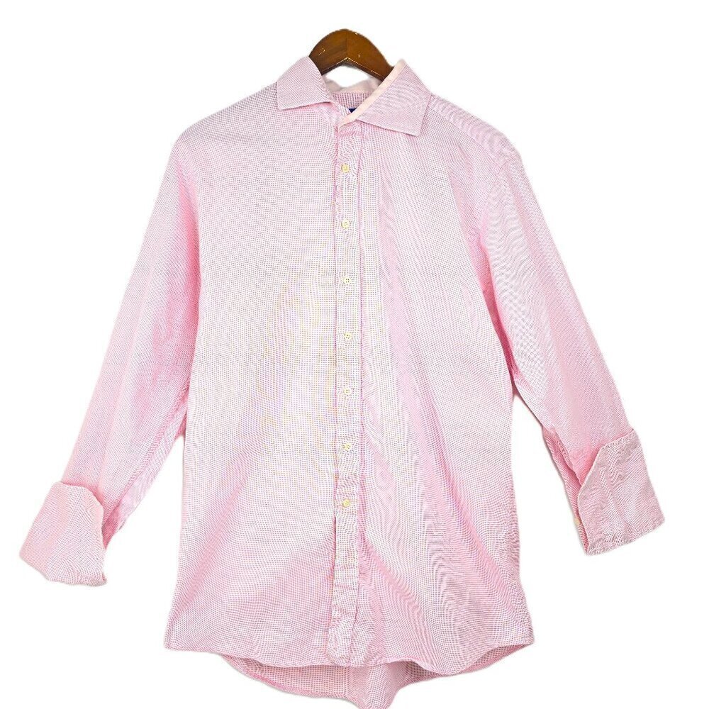 GrosVenor London Two Fold Cotton Light Pink Button Down Shirt